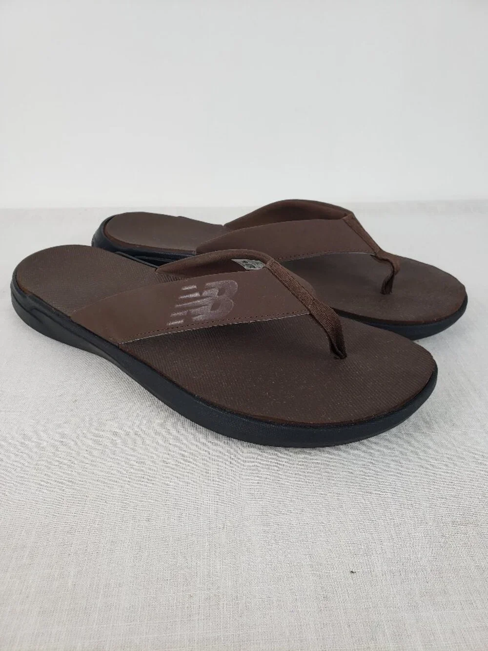 New Balance 340 Flip Flop Sandals Brown Post Toe Thong Comfort Mens 12
